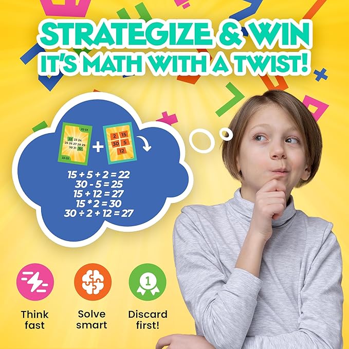 Equal – Fun Mental Math Card Game for Kids, Families & Adults, Ages 9+, 2–7 Players, Educational, Solve Equations to Win, Perfect for Family Game Night, Classroom, Travel & Parties