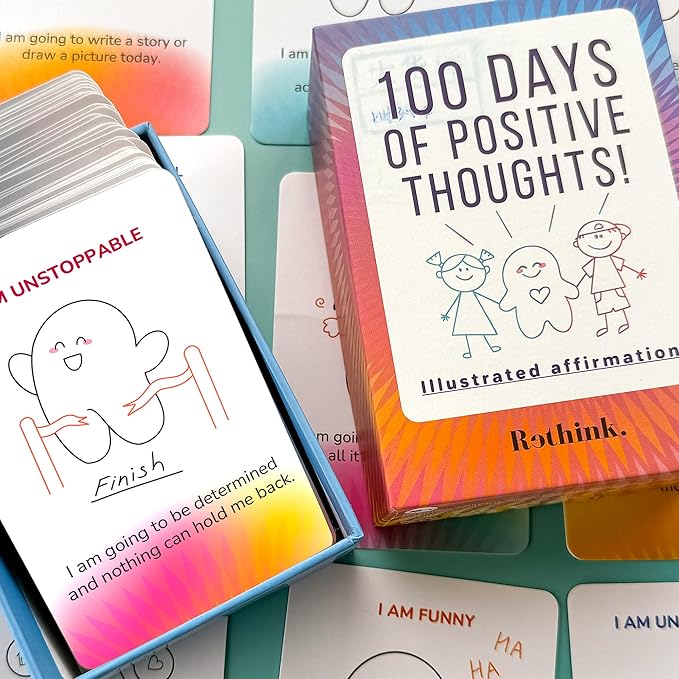 QUOKKA Affirmation Cards for Kids - Anxiety Relief Items Meditation Cards for Mental Health - Calming Self Care for Women - Perfect Mindfulness Gift for Children Teens