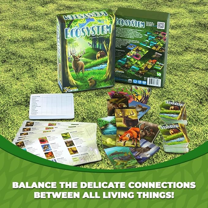 Ecosystem - A Family Card Game about Building Habitats | Learn about Animals, Ecology & Biodiversity for Kids, Adults, Families or the classroom! Fun Board Games for Environmental Science Class