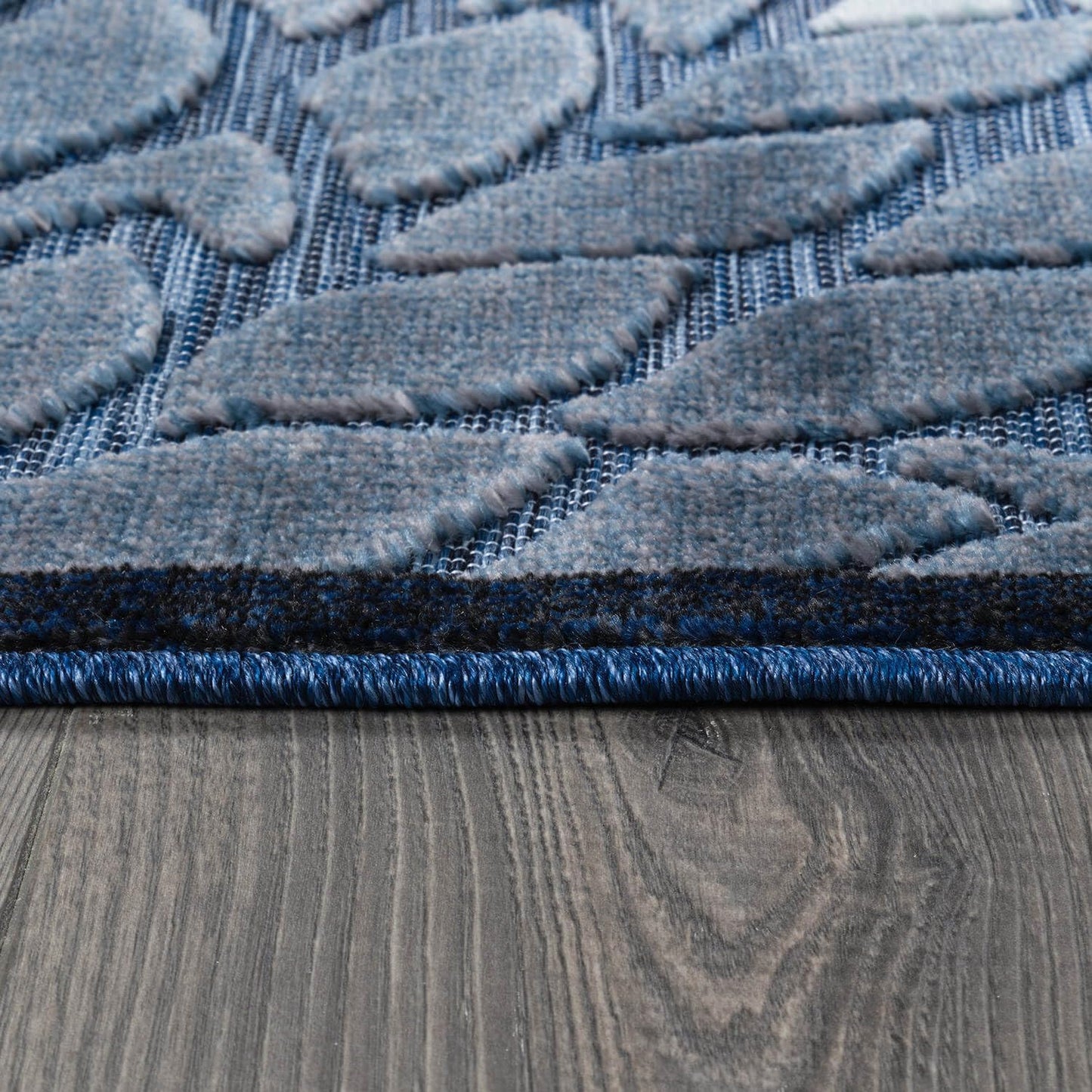 Beverly Rug Outdoor Runner Rug 2x7 Modern Floral Tropical Area Rugs for Indoor and Outdoor Patio Easy to Clean Non Shedding Living Room Porch Garden Washable Outside Carpet (2 x 7 Navy Blue)