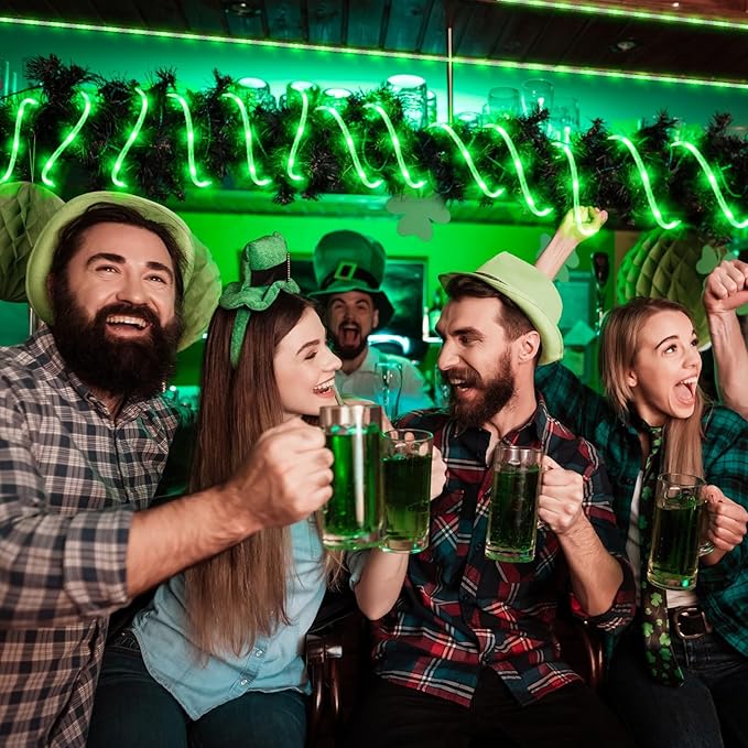 66FT 200 LED Rope Lights for Outside, St. Patrick Day Fairy String Lights with Waterproof 8 Modes, Flexible and Connectable Plug in Twinkle Lights for Indoor Patio Pool Party Holiday Decor, Green