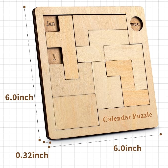 Daily Calendar Puzzle Wooden,Jigsaw Puzzle Board for Adults,Challenge 365+ for Every Day,Puzzle Advent Calendar.