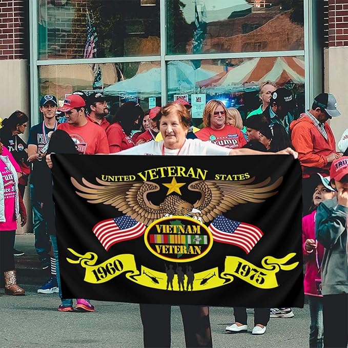 Vietnam Veteran Flag 3x5 Ft Indoor/Outdoor Yard Garden Lawn Holiday Decoration Banner Sign