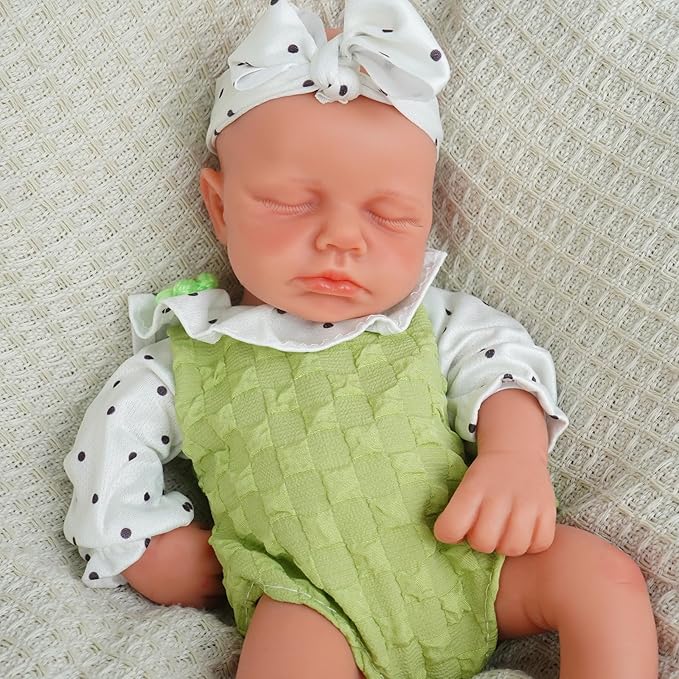Girl 12.2 Inch, Full Silicone Baby Doll, Realistic Baby Dolls, Realistic Veins & Sleeping Pose, Not Vinyl, Reborn Baby Dolls Silicone Full Body, Gift Set