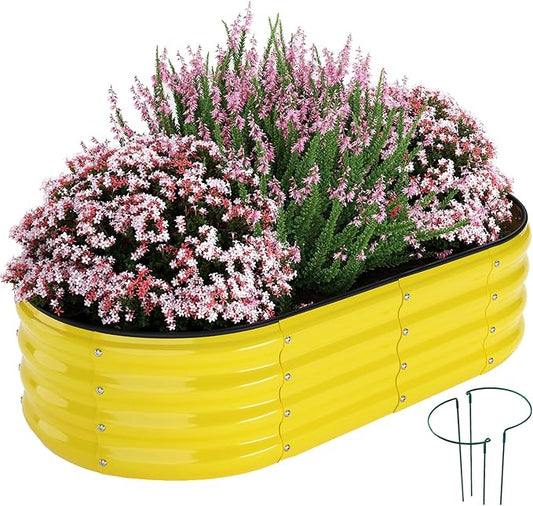 Raised Garden Bed for Gardening Garden Raised Planter Box Outdoor 4x2x1ft Galvanized Planter Raised Garden Bed