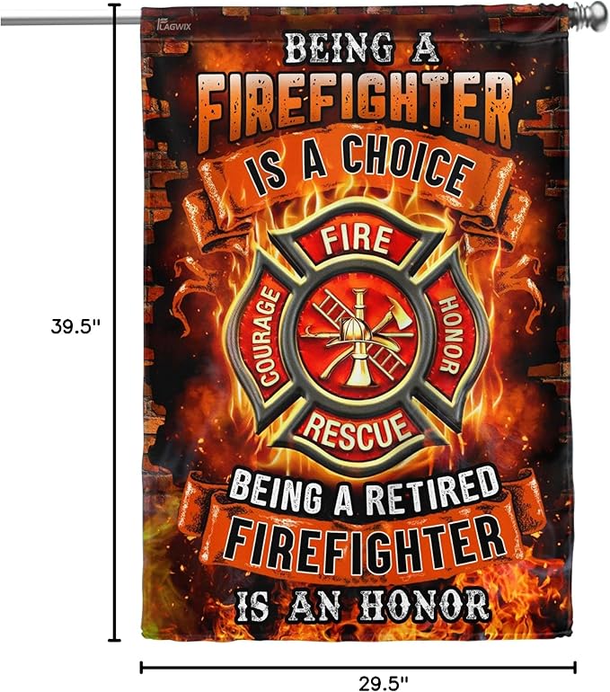 FLAGWIX Firefighter Flag Decorations - Independence Day, 4th of July Decorations Outdoor Flags, House Flag 30x40 - USA House Garden Flags Premium Polyester, Decorative Indoors Outdoor Flags