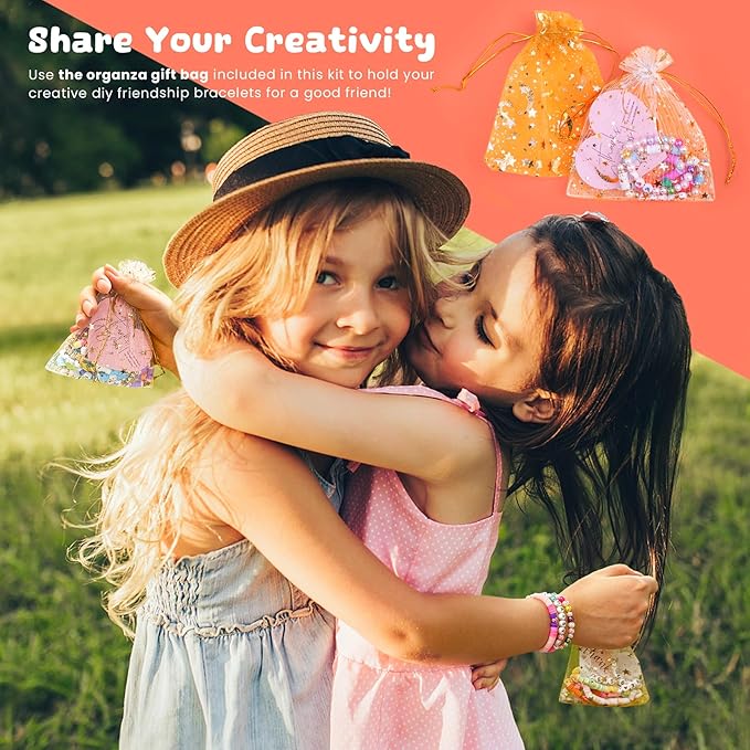 Girls Gifts Bracelet Making Kit, 20 Colors Polymer Clay Beads with Charms Letter Beads Arts and Crafts Kit Jewelry Making Set Birthday Gift Idea Girl Toys Gifts Party Favors for Kids Ages 6-13