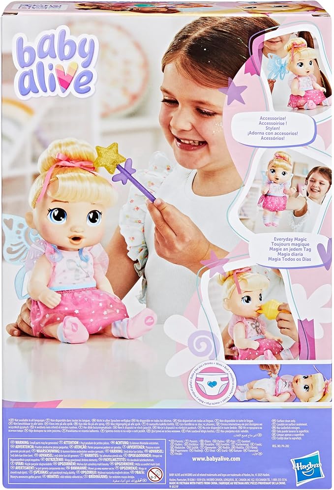 Baby Alive Fairy Fashions Harper Hugs Doll with Clothes Accessories, Blonde Hair, 11 Inches, Toys for 3 Year Old Girls and Boys & Up (Amazon Exclusive)