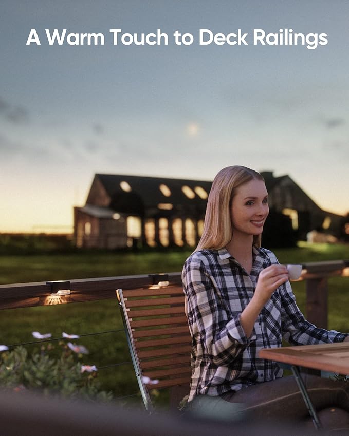 JACKYLED Solar Deck Lights 16 Pack Solar Fence Light Solar Powered Outdoor Step Light IP65 Waterproof LED Solar Pathway Light for Deck Fence Railing Garden Patio StairYard, Black