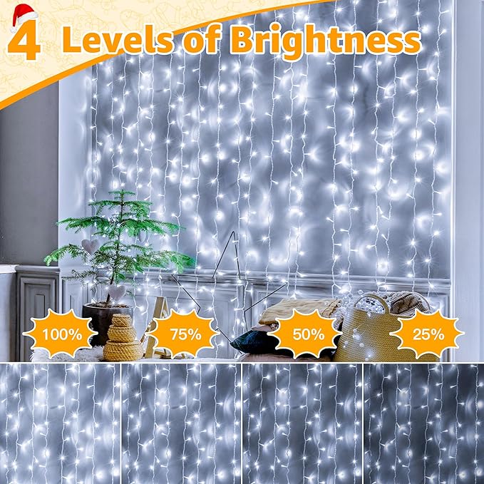 Ollny Outdoor String Lights 800LED 262FT, Cool White Waterproof Fairy Light with Remote Plug in, 8 Modes Timers Dimmable Christmas Lights for Outside Indoor Bedroom Patio Camping Garden
