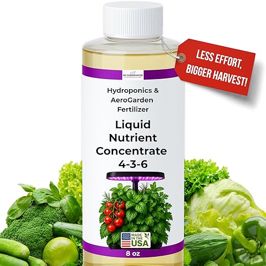 Liquid Plant Food – Hydroponics Nutrients for Indoor House Plants, Tomato, Strawberry, Lucky Bamboo, Lettuce, Vegetable Garden & Herbs – Aero Nutrients Liquid Fertilizer for All Growing Systems (8 oz)