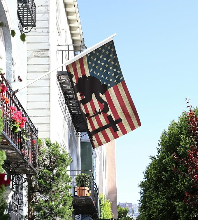 Memorial Day Flag 3x5 Ft for Outdoor Flag, Faith Over Fear Flag Remember Our Heroes Christian American Flags for Outside 3x5 Ft Double Sided Christian Banners with Brass Grommets