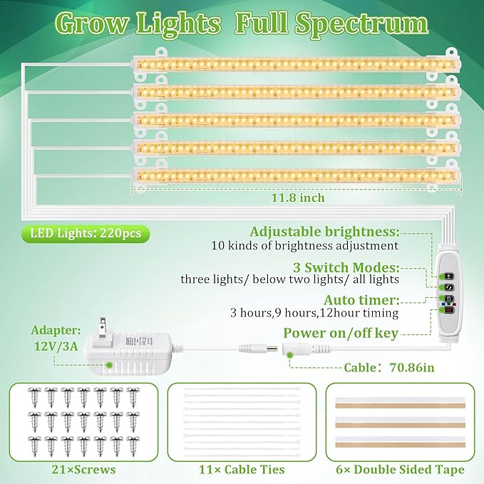 Dreyoo Plant Shelf with Grow Light, 8 Tiered Wood Plant Stand Indoor with Full Spectrum Grow Light for Corner, Multi Layer Tall Lighted Flower Stand for Living Room/Balcony/Outdoor/Garden Display
