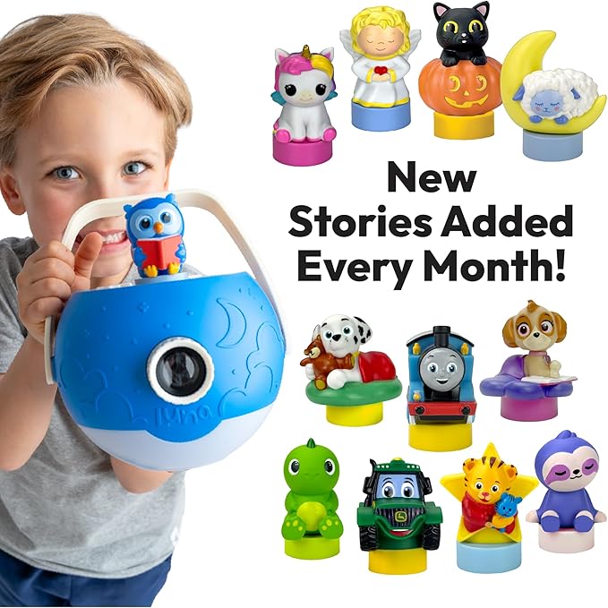 Kids Book Projector – 5 Thomas & Friends and 5 Classic Read-Aloud Stories, 10 Songs & Night Light & Soothing Dream Music | Children Ages 3+ Storytime Projector for Kids & Toddler | Toys, Owl & Thomas
