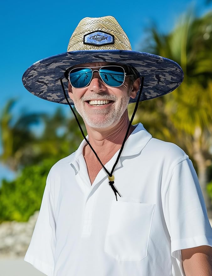 Palmyth Straw Hat for Men & Women Sun Hats, Beach Hat, Fishing Hat Wide Brim UPF 50+ Sun Protection