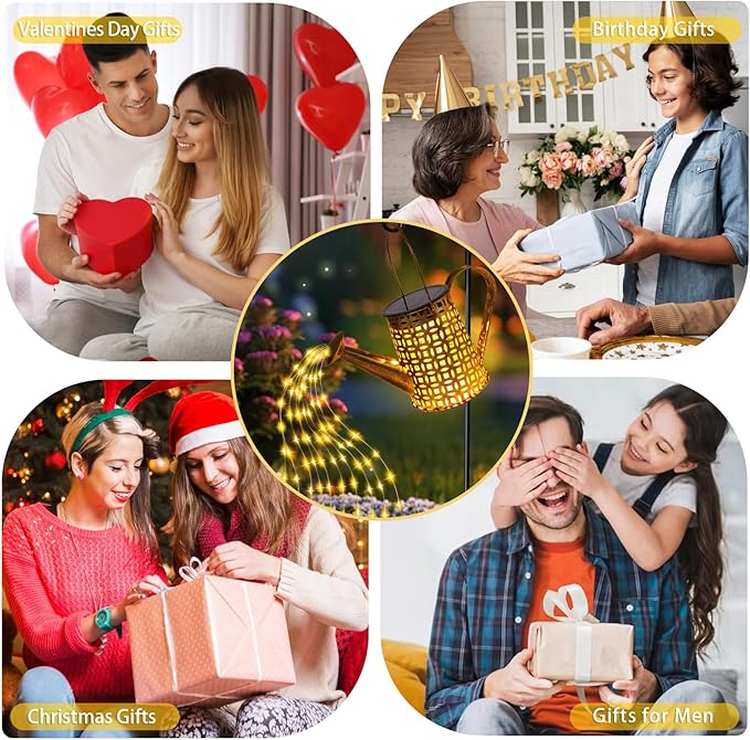 Solar Watering Can Lights, Owl Gifts for Women Mom Grandma Birthday, Waterproof Outdoor Garden Decor Large Hanging Solar Lanterns Garden Lights for Patio Porch Yard Flowerbed Pathway