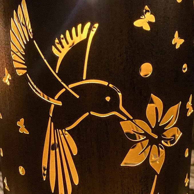 Mothers Day Gifts, Solar Lanterns Outdoor Hanging, Hummingbird Hollowed-Out Metal Waterproof LED Garden Decor Light for Patio Yard Pathway Lawn Front Porch, Birthday Gifts for Women Mom Grandma