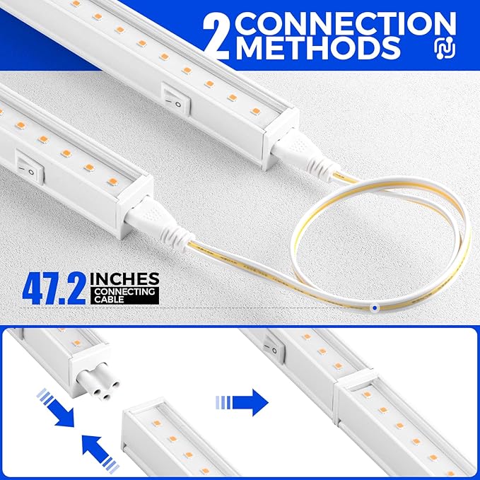 Barrina T5 Grow Lights, Full Spectrum, 4ft 160W (8 x 20W, 1000W Equivalent), LED Grow Light Bulbs, Plant Lights for Indoor Plants, Greenhouse, Plug and Play, Pinkish White, 8-Pack
