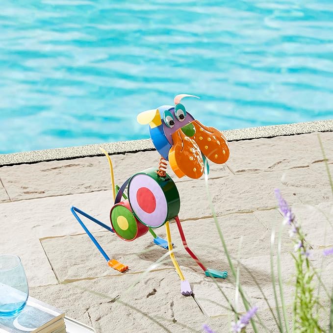 Glitzhome Metal Novelty Garden Statue Outdoor Decoration