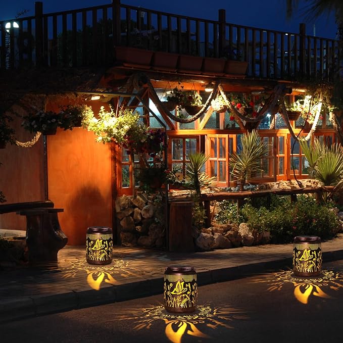 Solar Lanterns Outdoor Waterproof Hanging Butterfly Solar Lights Outdoor Decorations Gifts for Women Mom Grandma LED Lanterns Garden Decor Outside for Yard, Patio, Backyard, Porch