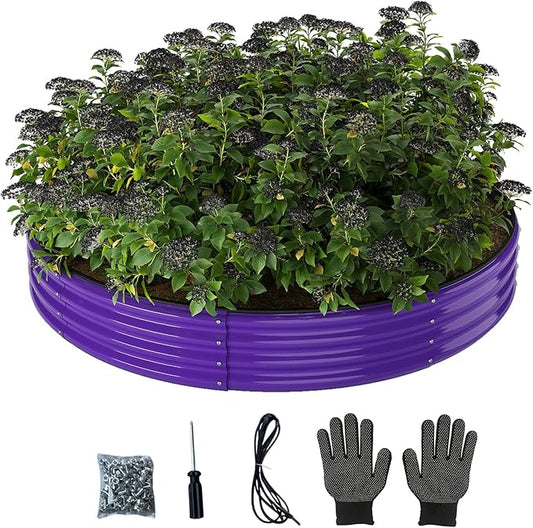 Galvanized Metal Planter Round Raised Garden Bed Kit for Gardening Outdoor,3x3x1ft Grow Garden Box Raised Flower Bed,Round Galvanized Planter Outdoor Large Metal Fire Pit Ring