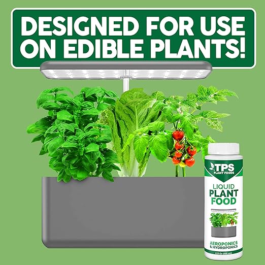 TPS NUTRIENTS Liquid Plant Food for use in AeroGarden, IDOO and Hydroponic Growing Systems, Liquid Fertilizer 8 oz (250mL)
