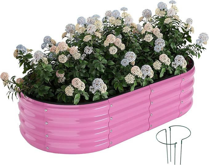Galvanized Metal Planter Raised Garden Bed Kit for Gardening Outdoor,4x2x1ft Planter Grow Garden Box Raised Flower Bed