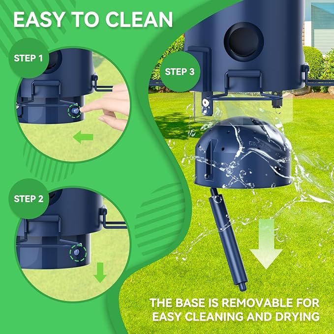 Squirrel Proof Bird Feeders for Outdoors Hanging, Metal Squirrel Proof Bird Feeder with Gravity Protection, 3LB Large Capacity Wild Bird Feeders for Outside Finch, Cardinal, Blue Jay (Blue)