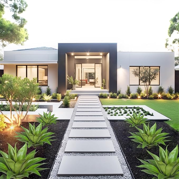 Fake Plants Artificial Agave Plants Indoor, UV Resistant Fake Agave Planters Outdoor Decorating.Artificial Plants for Outdoors Decor(1Pack,22') Spring Decorations for Home