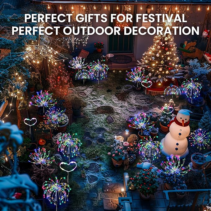 Garden Decor Solar Lights Outdoor,2Pack 120LED Waterproof Colorful Solar Garden Lights Your Outdoor Decoration,Yard, Patio, Porch,Flower Pot,Pathway,Christmas