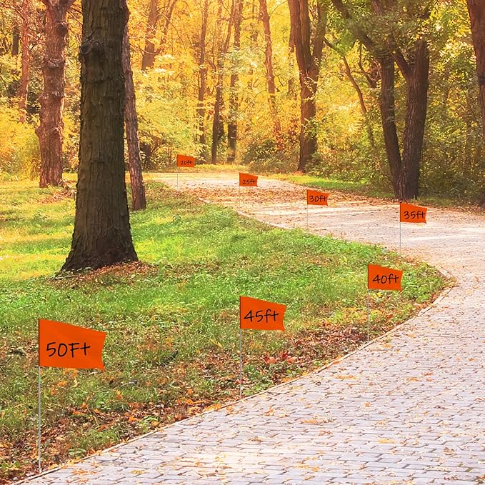Zozen 100Pack Fluorescent Orange Marking Flags, Writable | Marker Flags - 15x4x5 Inch, Lawn Flags, Landscape Flags, Marker Flags for Lawn, Survey Flags, Irrigation Flags, Sprinkler Flags, Survey Flags.