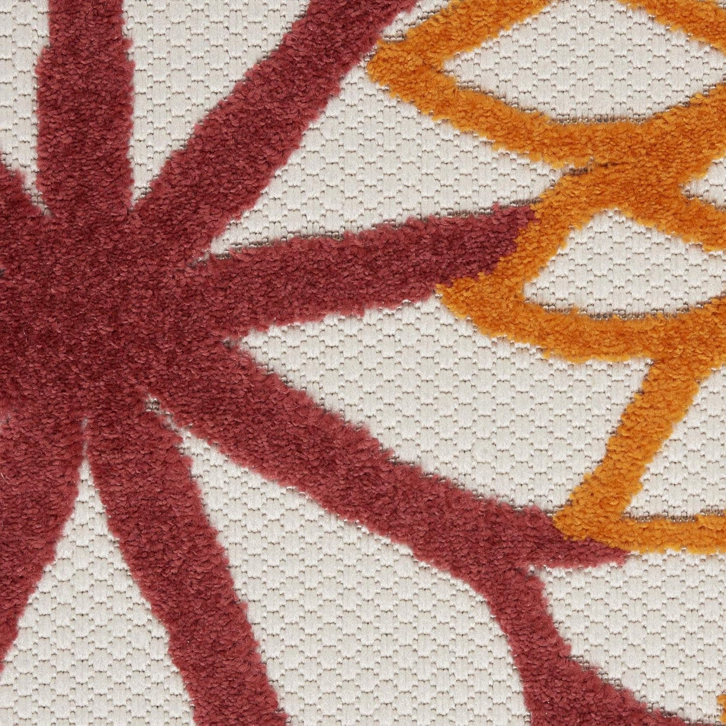 Nourison Aloha Indoor/Outdoor Red Multi Colored 2'3" x 10' Area Rug, Tropical, Botanical, Easy Cleaning, Non Shedding, Bed Room, Living Room, Dining Room, Deck, Backyard, Patio (2x10)