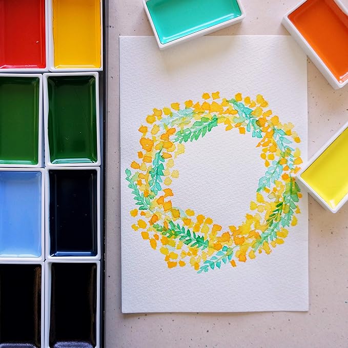 Kuretake GANSAI TAMBI Watercolor Paint Set 24 Colors, Professional-quality art supplies for artists adult painting aketching, Non-Toxic, Made in Japan