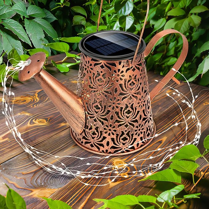 Watering Can Light Solar Powered: Garden Lights Waterproof Outdoor Yard Decoration - Flower Lanterns Hanging Patio Proch Pathway Decor - Gardening Birthday Gifts for Women Mom Wife Grandma