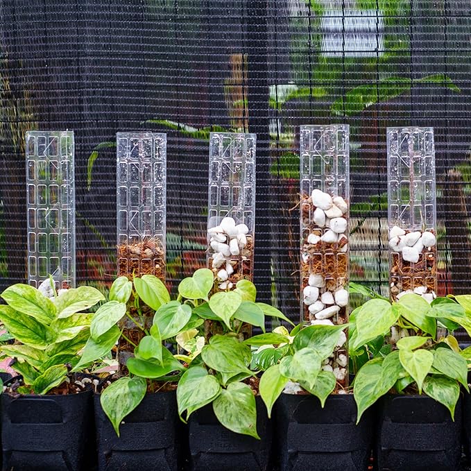 Plastic Moss Poles for Climbing Plants V2 Medium 5 Pcs Stackable Moss Pole Monstera Plant Support-Plant Climbing Pole, DIY Moss Pole for Plants Indoor, Plant Sticks Support by THICCLY