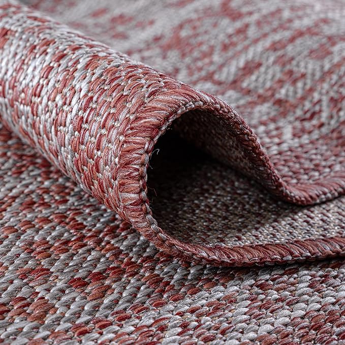 Keen Home Design Terrace Outdoor Round Rug - 8ft Round Washable Indoor/Outdoor Rug for Patio, Kitchen, Balcony, Beach, Garden, Deck and Porch, Size: 7'7" Round