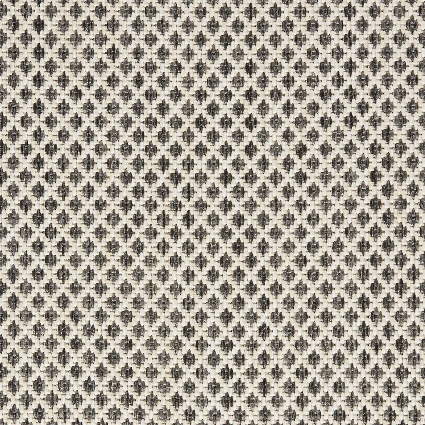 Nourison Home Courtyard 10' Runner Ivory Charcoal Fabric Modern Area Rug (10' Runner)