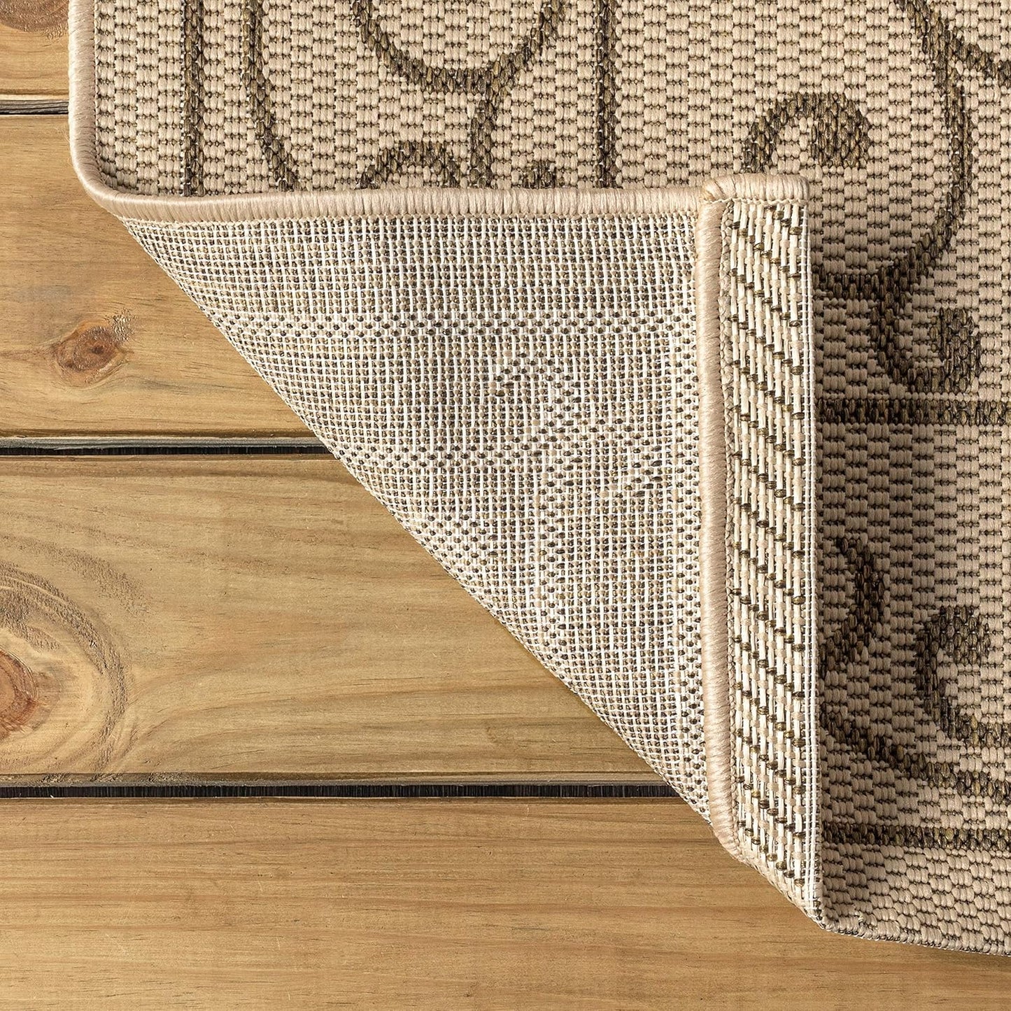 JONATHAN Y SMB106A-210 Charleston Vintage Filigree Textured Weave Indoor Outdoor Runner Rug Classic Coastal Easy-Cleaning Bedroom Kitchen Backyard Patio Non Shedding, 2 X 10, Beige/Brown