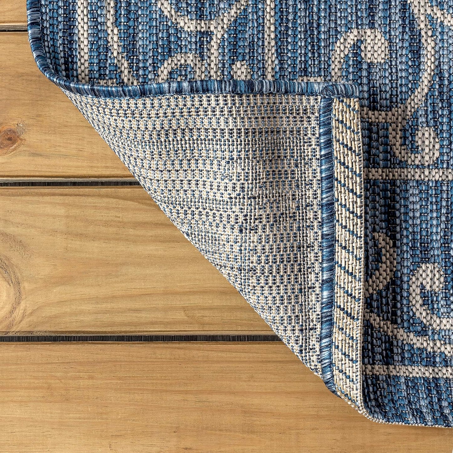 JONATHAN Y SMB106D-8 Charleston Vintage Filigree Textured Weave Indoor/Outdoor Navy/Gray 8 ft. x 10 ft. Area Rug, Classic,Easy Cleaning,HighTraffic,LivingRoom,Backyard, Non Shedding