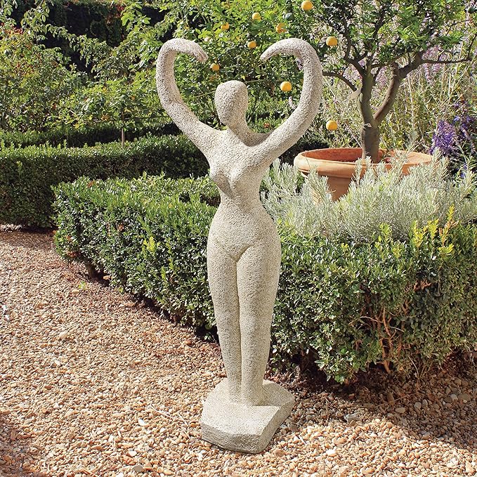 Design Toscano Neolithic Style Gaia Earth Mother Woman Indoor/Outdoor Garden Statue, 40 inches tall, Cast Stone Resin, Rough Stone Finish