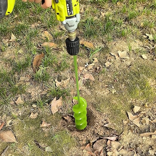 TCBWFY 3x24 Inch Auger Drill Bit for Planting,Easy Planter Garden Auger for Bulbs, Bedding Plants & Post Holes - Compatible with 3/8" Hex Drive