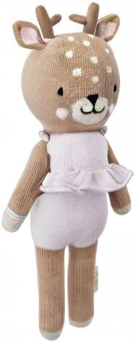 cuddle + kind Violet The Fawn Little 13" Hand-Knit Doll – 1 Doll = 10 Meals, Fair Trade, Heirloom Quality, Handcrafted in Peru, 100% Cotton Yarn