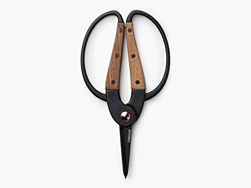 Barebones Garden Scissors - Walnut Plant Scissors - Garden Supplies and Indoor Plant Accessories - Plant Shears with Wide Handles - Comfortable Fit Trimming Shears (Small)