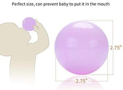 PlayMaty Ball Pit Balls - 2.75inches Plastic Phthalate & BPA Free Balls Crush Proof Stress Balls Swim Pit Fun Toy with Storage Bag for Baby Playhouse Birthday Party DecorationPack of 50
