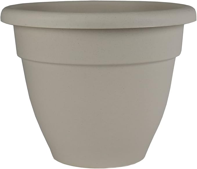 The HC Companies 6 Inch Caribbean Planter - Lightweight Indoor Outdoor Plastic Plant Pot for Herbs and Flowers, Cottage Stone