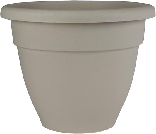 The HC Companies 6 Inch Caribbean Planter - Lightweight Indoor Outdoor Plastic Plant Pot for Herbs and Flowers, Cottage Stone