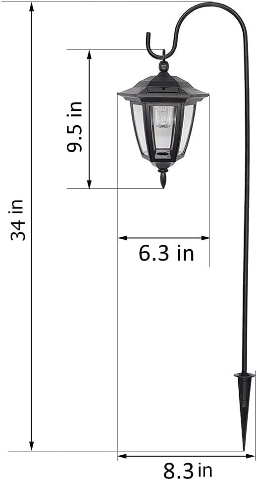 MAGGIFT 34 Inch Hanging Solar Lights Outdoor Waterproof Solar Garden Lights with 2 Shepherd Hooks Landscape Lighting for Lawn Patio Yard Pathway Driveway,2 Pack