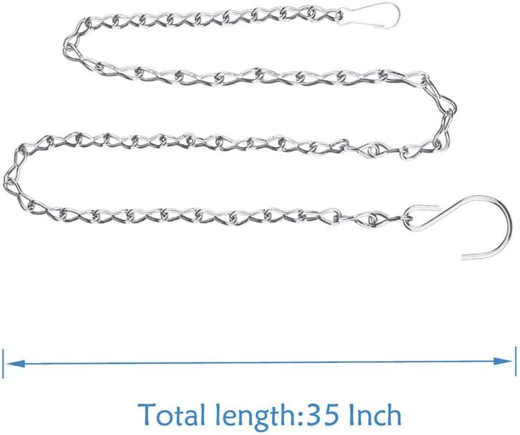 YINGFENG 4 Pack 35 Inch Silver Hanging Chain for Hanging Bird Feeders, Bird Houses, Hanging Planters, Baskets, Birdbaths, Lanterns, Wind Chimes, Billboards, Signs and Ornaments, etc