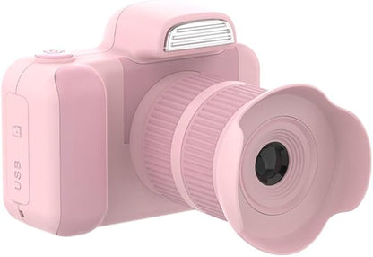 Kids Camera,Kids Digital Camera with Rotating Zoom Lens, Video Camcorder with Flash, 32GB SD,Digital Camera for Kids 3-8 Year Old (Pink, D31)