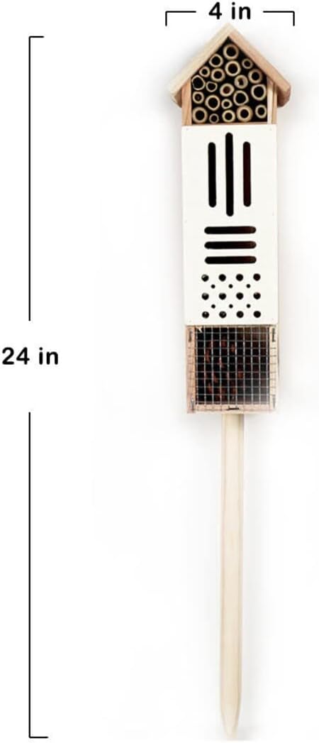 Wooden Insect House, Insect Hotel for Bugs, Bees, Butterflys, Ladybirds, Natural Beneficial Insect Habitat for Garden and Yard